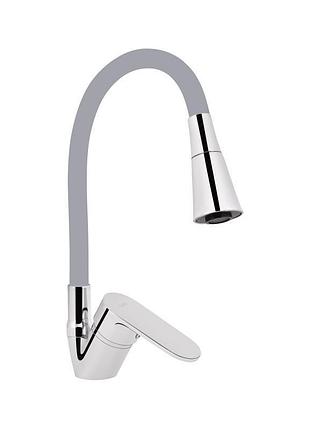 Змішувач для кухні lidz tani 008f3 з гнучким виливом (k40) ldtan008f3gcr39507 chrome/grey
