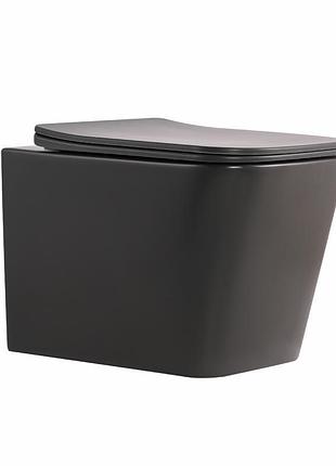 Унитаз подвесной tern ultra quiet 490×365×325 мм, anthracite, с сиденьем slim duroplast / soft-close / quick release