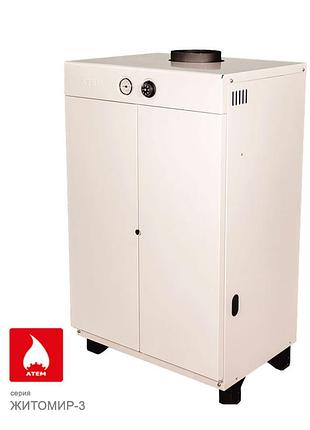 Дымоходный напольный газовый котел атем житомир 3 кс-гв-045сн с автоматикой sit италия, двухконтурный
