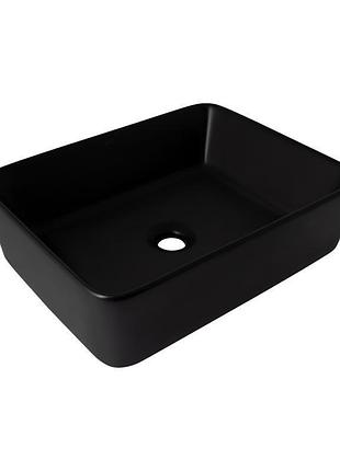 Раковина-чаша qtap tern 480х370х135 matt black qt176069mb