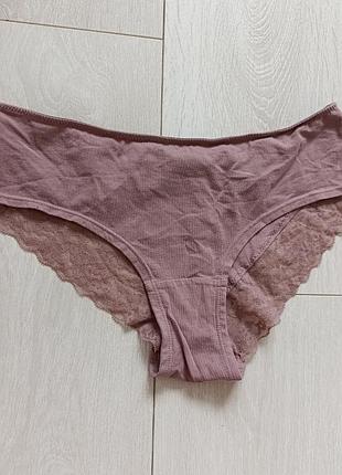 Трусики базовые коттоновые трусы ажурные h&amp;m s c 8 36 44