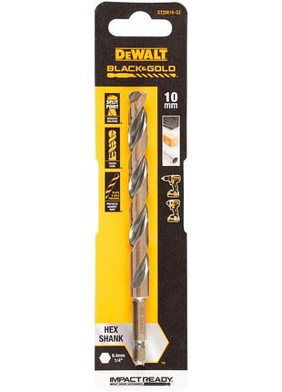 Сверло по металлу extreme impact black & gold dewalt dt20616