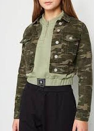 Стильний джинсовий кроп-піджак new look 10-11