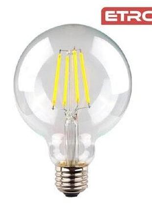 Лампа світлодіодна filament g95 7w е27 4200к прозора