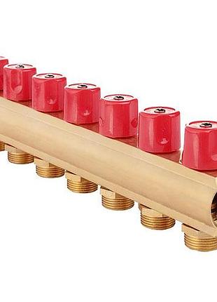 Балка коллекторная fado с вентилями 1"x3/4" x7