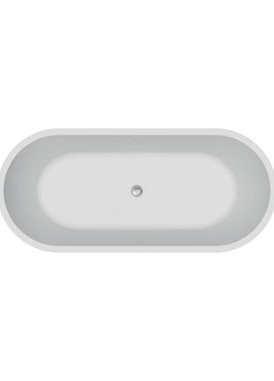 Ванна акрилова окремостояча суцільнолита aqualuxe 1700x750 white з сифоном