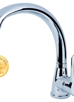 Змішувач hl ø35 для кухні гусак вухо на гайці aquatica hl-4b130c (9734100)