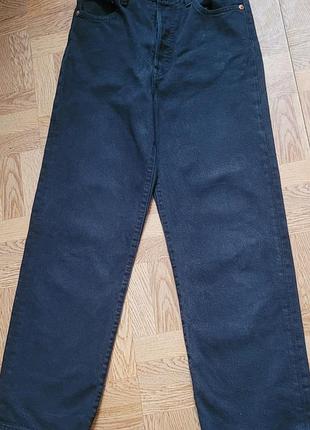 Джинсы женские levis  premium 693 черные с очень высокой посадкой прямые на  болтах размер 26