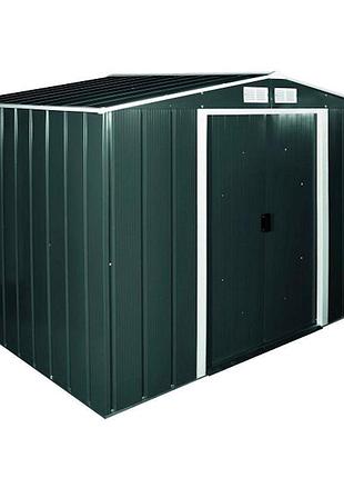 Сарай металлический eco 262x241x191 см зеленый с белым сарай для сада дачи хозблок хозблок для сада