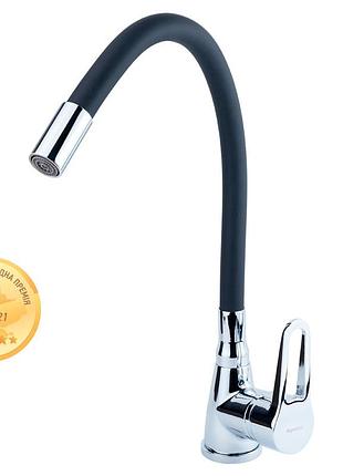 Смеситель hl ø35 для кухни гусь силиконовый на гайке aquatica hl-4b530c (9734120)
