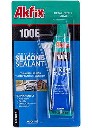 Герметик силиконовый akfix 100e 50ml (универсальный) белый