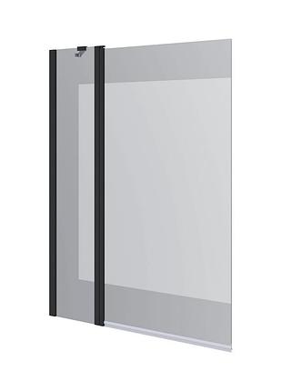 Шторка на ванну двоелементна dakota 1100х1400мм black matt, скло 6мм clear