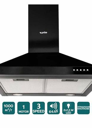 Витяжки ventolux lazio 60 bk (1000) led