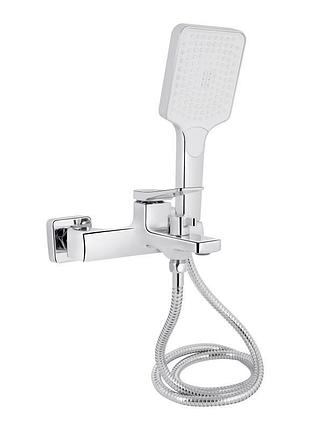 Змішувач для ванни qtap nando з душовим гарнітуром qtnan259crm48651 chrome