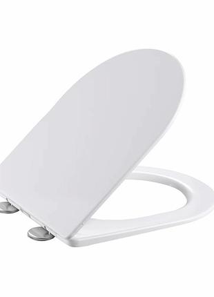 Сиденье для унитаза qtap (taurus 520) 455x365x38 мм, white, с микролифтом, slim duroplast, quick release qtsc179w49384
