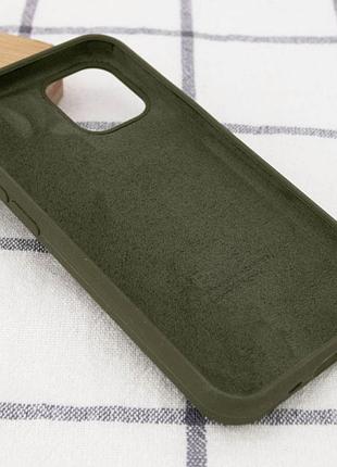 Чохол silicone case full protective (aa) для apple iphone 14 (6.1") зелений / dark olive 2