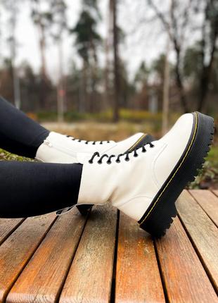 Dr martens jadon white fur premium, черевики зимові жіночі