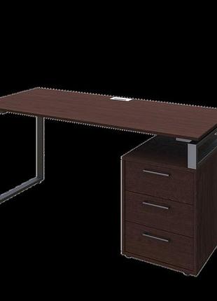 Офисный стол руководителя loft details l180 черный метал 50*25 , 180см * 70см 180см * 70см, венге магія, 18