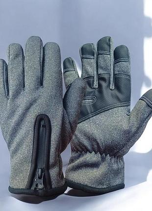 Перчатки мужские тэрмо спортивные серые 9043_xl_grey_sensor