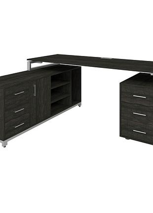 Офисный стол руководителя loft details fl180 серый каркас 180см * 70см, морское дерево, 36