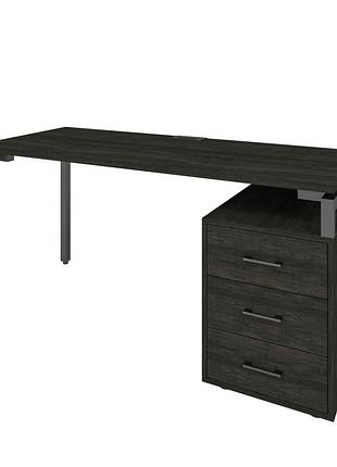 Офисный стол руководителя loft details lp черный каркас 180см * 70см, морское дерево, 36