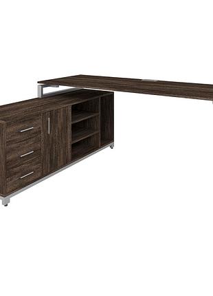 Офисный стол руководителя loft details fp180 серый каркас 200см * 70см, венге винтаж, 36