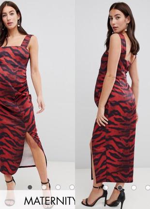 Плаття для вагітних asos в тигровий принт