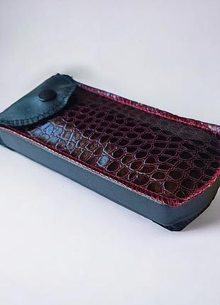 Футляр твёрдый очков экокожа бордвий f11_burgundy
