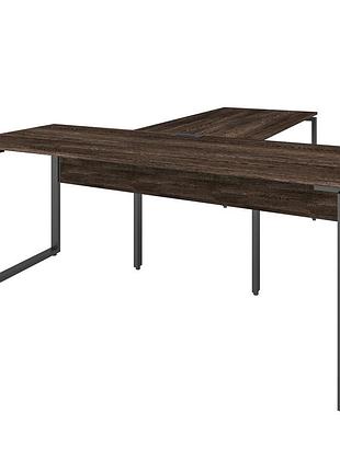 Офисный стол руководителя loft details kb180 с царгой черный каркас 180см * 70см, венге винтаж, 36