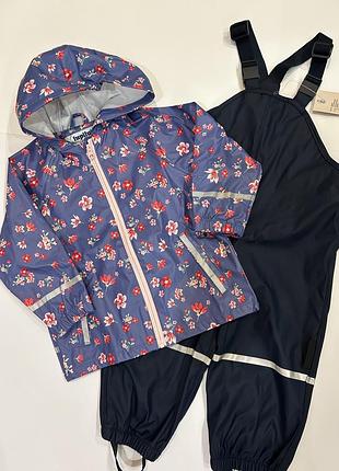 Дождевик девочке куртка lupilu 86/92 комплект грязепруф дощовик