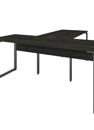 Офисный стол руководителя loft details kb180 с царгой черный каркас 200см * 70см, морское дерево, 36