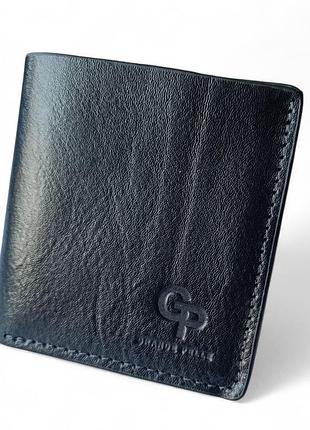 Гаманець портмоне з натуральної пористої шкіри sorento чорне grande pelle 538410_black