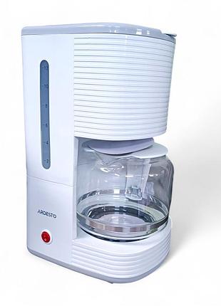Кофеварка капельная белая 1080 вт 1,5 л ardesto fcm-d17wg