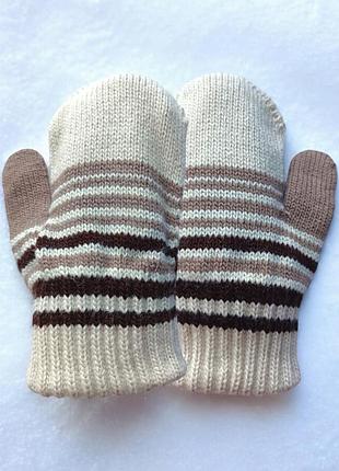 Рукавиці в'язані дитячі бежеві birreti 4065_beige