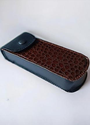 Футляр твёрдый очков экокожа коричневый f10_brown