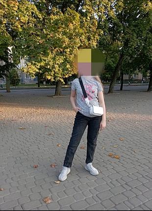 Джинсы мом черные для девочки р.152