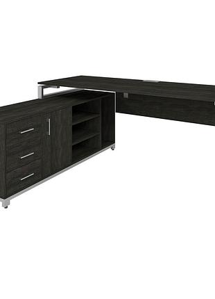 Офисный стол руководителя loft details fm180 с царгой серый каркас 180см * 70см, морское дерево, 18