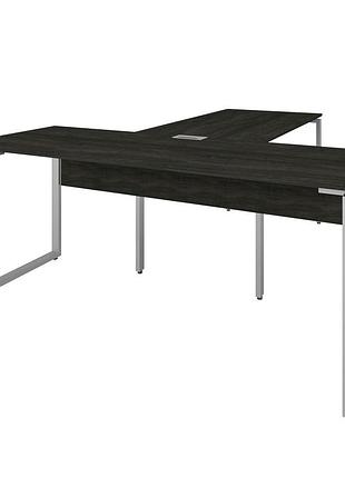 Офисный стол руководителя loft details kb180 с царгой серый каркас 180см * 70см, морское дерево, 18