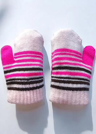 Рукавиці в'язані дитячі рожеві birreti 4065_pink