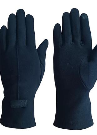 Перчатки женские трикотажные хлопок на искусственном меху чёрные silk 7245_6.5