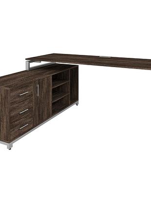 Офисный стол руководителя loft details f180 серый каркас 200см * 70см, венге винтаж, 36