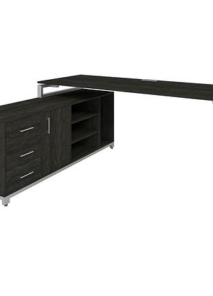 Офисный стол руководителя loft details fp180 серый каркас 180см * 70см, морское дерево, 18