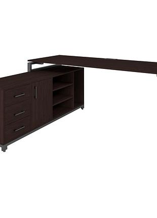 Офисный стол руководителя loft details fp180 черный каркас 200см * 70см, венге магія, 18