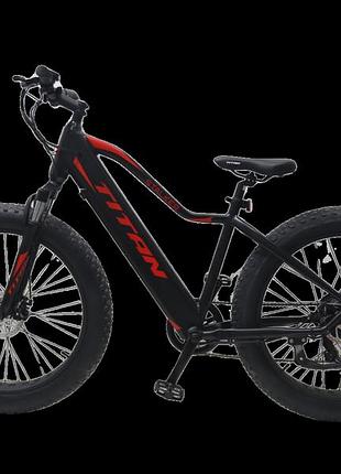 Електровелосипед e-titan stalker 26" 18" чорний-червоний