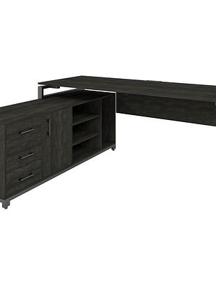 Офисный стол руководителя loft details fm180 с царгой черный каркас 180см * 70см, морское дерево, 36