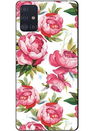 Силіконовий чохол бампер для samsung a51 з малюнком півонії квіти