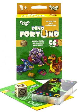 Детская развивающая настольная игра "dino fortuno" 56 карточек 3+
