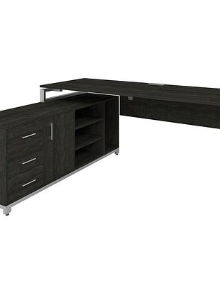 Офисный стол руководителя loft details f180 с царгой серый каркас 180см * 70см, морское дерево, 36