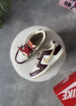 Nike dunk low lx white maroon