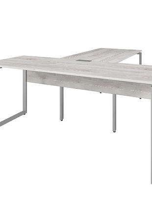 Офісний стіл керівника loft details kb180 з царгою сірий каркас 180см * 70см, сосна лофт, 36мм
